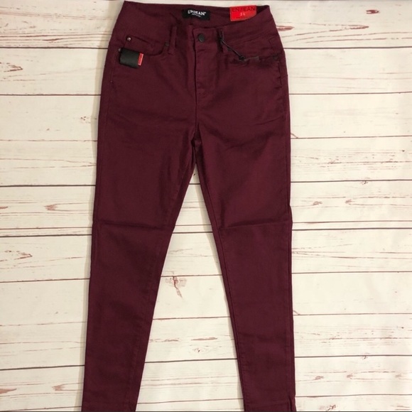 *3 for $30* Burgundy mid-rise push-up Skinny Jeans - Picture 5 of 8